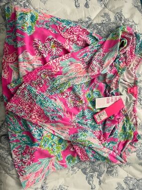 Lilly Pulitzer Hot Pink Tropical Floral Romper